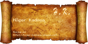Höger Kadosa névjegykártya